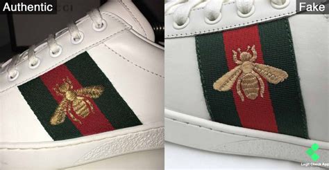 gucci bee shoes original vs fake|knock off gucci tennis shoes.